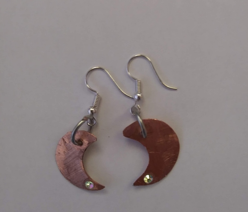 Handmade Quarter Moon Shaped Earrings